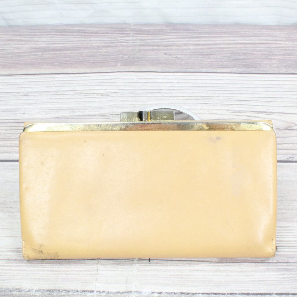 Vintage! Christian Dior Tan Leather Calfskin Kisslock Pouch Wallet - Picture 3 of 10